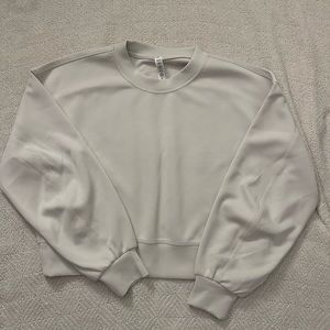 Lululemon White Opal Softstreme Perfectly Oversized Cropped Crew